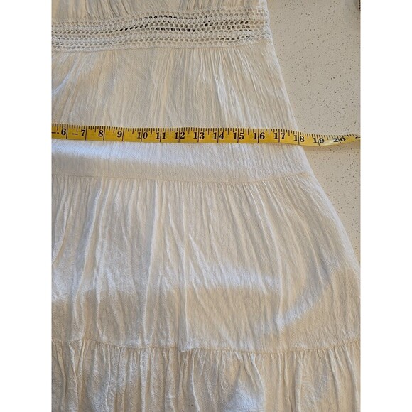 Sandro Paris Dress Womens M White Keyhole Coquette A-Line Peek A Boo Crochet - Picture 12 of 16